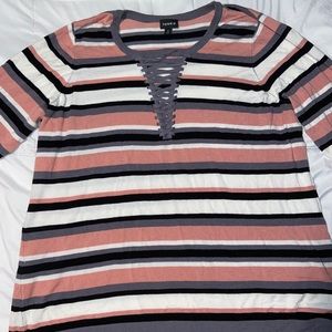 Stripped Long Sleeve Torrid Size 3